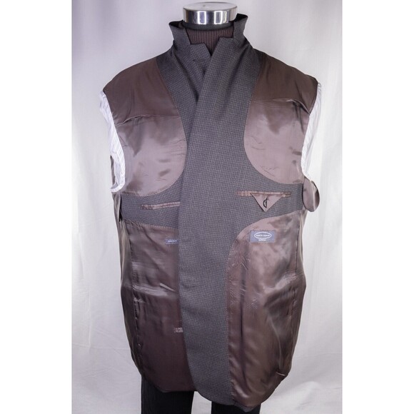 Pronto Uomo Platinum Mens Sport Coat 50R Houndstooth Executive Wool Blazer EUC - Picture 9 of 14